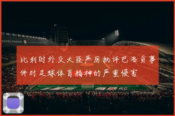 比利时外交大臣严厉批评巴洛贡事件对足球体育精神的严重侵害